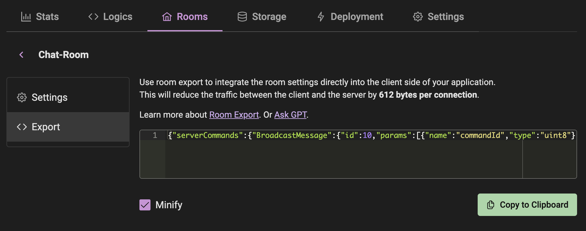 Optimization Code JSON