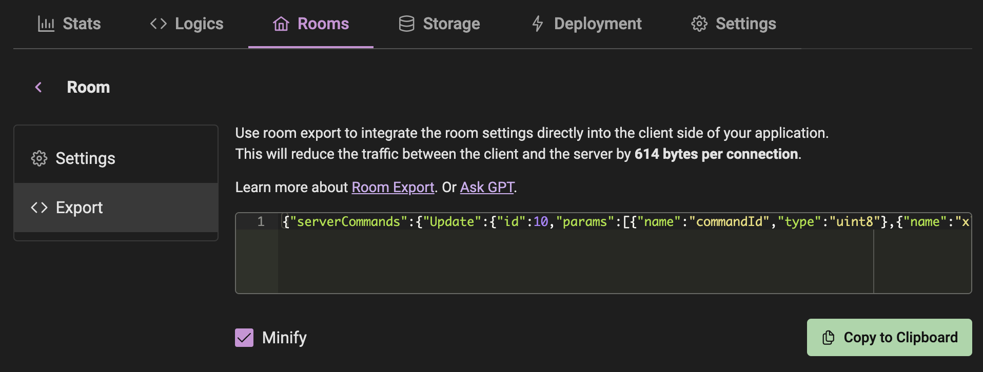 Optimization Code JSON