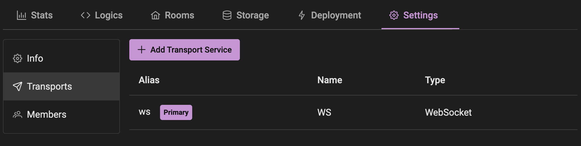 Configure Transport